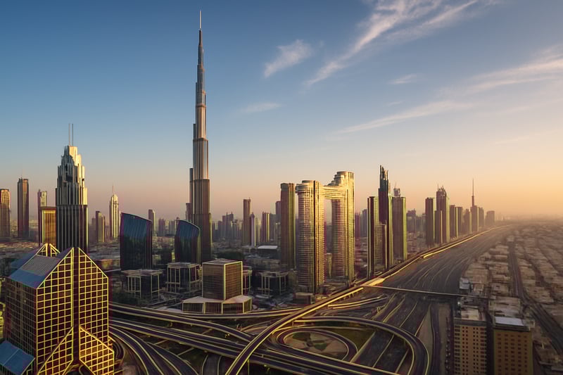 Stunning Dubai skyline featuring Burj Khalifa and cityscape Stunning Dubai skyline featuring Burj Khalifa and cityscape